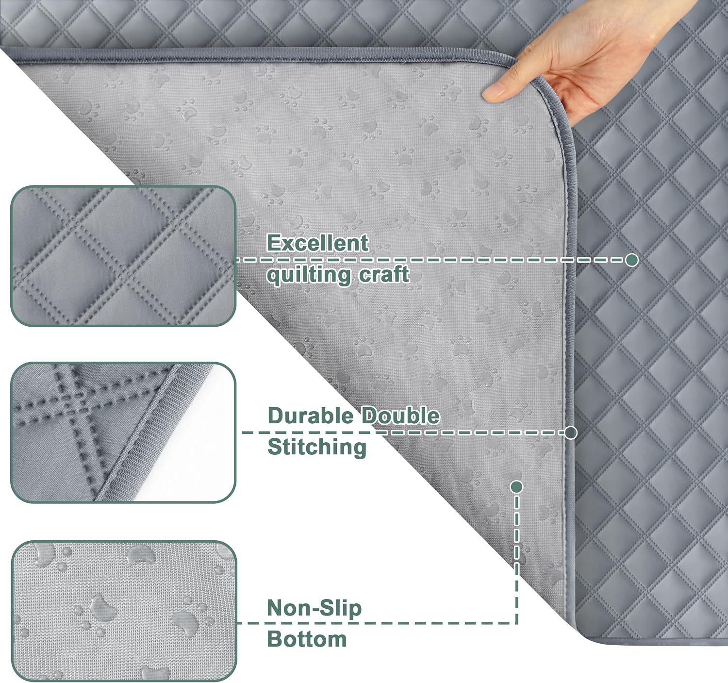 Non-Slip Bottom and Stitching Details